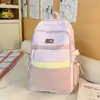 Mochila Escolar Estilo Coreano con Diseño Único de Bloques de Color, Mochila de Moda con Alto Atractivo Estético, Sensación Relajada, Ligera, Mochila de Viaje de Gran Capacidad