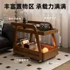 Mesa Auxiliar de Sofá de Madera Maciza, Mesa de Centro Móvil con Ruedas, Mesa Auxiliar de Sofá, Mesita de Noche, Sala de Estar, Carrito de Aperitivos de Segunda Mano