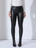 Pantalones Casuales de Cuero Pu Ajustados para Mujer, Populares en Europa y América, para Exteriores, Otoño e Invierno, con Forro Polar, Corte Delgado, Cintura Alta, Alta Elasticidad