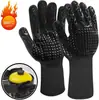 Luvas de Churrasco Antiderrapantes de Silicone Transfronteiriças Luvas Resistentes a Altas Temperaturas 800 F Luvas Isolantes para Forno de Micro-ondas Que São Resistentes a Altas Temperaturas