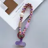 Dopamina Colorido Cordón Corto Correa para Teléfono Correa de Muñeca Tarjeta Colorida Perla Dibujos Animados Lindo de Mano Bloqueo de Color Correa de Moda