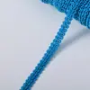 Venta directa del fabricante, suministro en stock de ribete de borde de ciempiés de seda de baja elasticidad de 0,8 cm con hilo dorado y plateado, encaje de color sólido para accesorios de indumentaria y textiles para el hogar