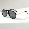 Novos Óculos de Sol Aviador Retrô Americano com Ponte Dupla, Patchwork, Armação Grande para Ciclismo, Auto-Dirigível, Estilo de Rua, Versáteis