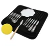 Reparación de Muebles Pincel de Pintura Táctil de Madera Pincel Liner de Reparación Herramientas Paleta Pinceles Planos Set de Pinceles para Pintura al Óleo