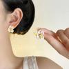 Pendientes de Mariposa y Orquídea con Textura de Esmalte y Circonita Microincrustada Estilo Francés para Mujer, Joyería de Oreja Nueva Llegada Elegante y Sencilla