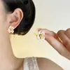 Pendientes Románticos de Flores Estilo Francés, Exquisitos y de Moda, Versátiles y Elegantes, Diseño de Nicho para Mujer, Pendientes de Lujo Ligero y de Gama Alta