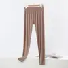 Calças longas casuais folgadas e elásticas de modal para primavera e outono, plus size, novas leggings de cintura alta sem costura para mulheres