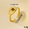 Anel Aberto Fashion Olho de Diabo em Aço Inoxidável 304 Estilo Frio Simples para Mulheres Anel com Banho de Ouro 18K Joias em estoque