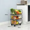 Estante de almacenamiento con ruedas, canasta para verduras, frutas, bocadillos, organizador multifuncional para artículos varios