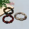 Pulsera al por mayor de cuentas grandes con ágata de patrón de dragón, cristal acuático blanco, cuentas redondas soñadoras, cuentas de barril, suministro para transmisiones en vivo, estilo unisex