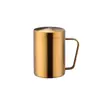 Taza Aislada de Doble Capa de Acero Inoxidable 304 con Asa y Tapa, Taza para el Hogar, Taza de Té, Taza de Café con Leche, Taza Grande, Anticaídas