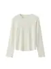 Camiseta Básica Feminina de Lã Lyocell 2026 Outono/Inverno Nova Moda Elegante Modeladora Manga Longa com Design Tridimensional
