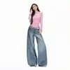 Jeans de Pierna Ancha Resistentes Lavados Tie-Dye Estilo Americano Otoño 2026 para Mujer