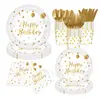Platos de Papel para Fiesta Más Vendidos de Amazon, Sets de Globos con Estampado Caliente de Colores, Varios Juegos de Vajilla para Fiesta a Juego por Color