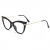 Nuevas Gafas de Moda Transfronterizas Ojo de Gato para Mujer con Filtro de Luz Azul Montura Ovalada Patillas de Metal Multicolor Montura para Miopía