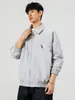 Nova jaqueta masculina de outono e inverno, casaco liso, tamanho grande, estilo simples, peça externa masculina, top masculino de corte solto
