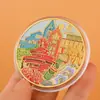 Monedas conmemorativas de ciudades, recuerdos turísticos, monedas coloridas en relieve con paisajes arquitectónicos de Beijing, Shanghái y Nanjing, monedas conmemorativas coleccionables