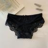 Melocotón Dulce ~ Panties de Encaje de Satén Sexy Francés para Mujer Deseo Puro Huecos Transpirables Algodón Entrepierna Calzoncillos