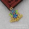 Accesorios de joyería de imitación de esmeralda Phoenix Yu Fei hechos a mano DIY17 * 15 mm horquilla de gota de aceite azul corona de pelo B2574