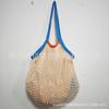 Em Estoque Forro Dobrável Algodão Bolsa de Malha Grande Fruta Algodão Bolsa de Malha Algodão Puro Tote Bolsa de Malha Sacola de Compras Tecida
