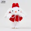 Chaveiro Original de Pelúcia Vestido de Princesa Coelho de Orelha Longa Boneca Coelho Fofa Pingente para Bolsa de Menina Pequeno Presente