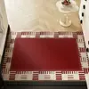 Felpudo Usado Color Rojo Viento para Entrada de Casa, Alfombrilla Absorbente de Agua, Limpieza de Polvo para Pasillo, Resistente a Manchas, Felpudo Fácil de Limpiar