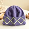 Gorro de Punto de Diamante para Niños Otoño Invierno Nuevo con Dobladillo Gorro de Lana Unisex Versátil Cálido Gorro para Ponerse Estiloso Gorro para Clima Frío
