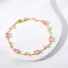 Moxi Transfronterizo Pulsera de Moda con Forma de Hoja de Zircón y Enredadera de Diamantes Completos Pulsera de Moda Geométrico Simple Personalizado