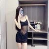 Yilele Di'Anwang Pura Desejo Férias Renda Transparente Francesa Malha Sexy Camisola Qqny Vestido de Noite