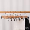 Perchero de madera maciza sin costuras de color retro para pantalones, con clip para tienda de ropa, para hotel, para el hogar, para adultos, de madera, venta al por mayor