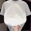 Nueva Camiseta de Manga Corta con Bordado Pesado de Verano para Hombre, Top Versátil de Moda Tendencia Casual Deportivo, Camiseta de Media Manga Estilo Chino