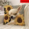 Fronha de Almofada Quadrada Estilo Pastoral com Estampa Digital de Animal Bordado Falso para Decoração de Sala de Estar, B&B, Sofá (Inserção de travesseiro não incluído)