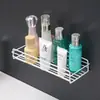 Estante de Almacenamiento de Hierro para Baño Montado en la Pared Estante para Champú y Gel de Ducha Adhesivo para Artículos de Aseo de Baño sin Perforaciones
