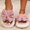 Pantuflas de lino con lazo para mujer, venta al por mayor transfronteriza, para uso en interiores en casa, pantuflas de suela gruesa, antideslizantes, ligeras y cómodas