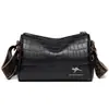 Bolsa de Almofada de Couro de Vaca Camada Superior Bolsa Feminina 2022 Nova Moda Fashionável Bolsa Transversal de Ombro Crocodilo Bolsa Casual de Couro Macio