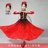 Traje de Dança Xinjiang Infantil Meninas Roupas de Performance Uigur Roupa Étnica de Minoria Saia de Mangas Largas Infantil Xinjiang