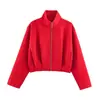 Z Cross Estilo Europeu 2026 Nova Moda Temperamento Roupas Femininas Atacado Gola Alta Jaqueta Piloto Casaco 8372283