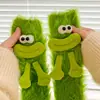 Meias Fofas e Divertidas para Mulheres, Outono e Inverno, Forradas com Lã, Espessas, Quentes, Adoráveis Meias de Cano Médio de Lagarta, Meias Antifrio para Chão de Casa