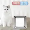 Tazón de acero inoxidable para mascotas Tazón nórdico para gatos tazón de acero inoxidable para comida de gato plato para golosinas anti-enfermedad cervical tazón para comida de gato anti-vuelco