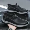 Novos Sapatos de Couro Masculinos de Verão, Sapatos Casuais Modernos e da Moda, Sapatos Slip-On Confortáveis e Versáteis para Homens, Dropshipping de Peça Única