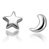 Wei Hua versión coreana para mujer fabricantes de joyería retro al por mayor pequeños aretes frescos de cuento de hadas Xingyue plateados aretes para mujer