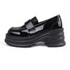 Sapatos Pequenos de Couro Estilo Britânico Retrô para Mulheres 2024 Outono Novo Salto Plataforma Sola Grossa Versátil Mocassins Slip-On para Mulheres