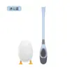 Conjunto de Escova de Vaso Sanitário de Silicone Criativo de Pato de Desenho Animado de Mergulho Patenteado Genuíno com Base para Uso Doméstico, Kit de Limpeza Montado na Parede