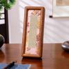 Novo Porta-Retrato de Madeira Maciça Estilo Chinês com Cantos Arredondados, Suporte de Exibição Decorativo Criativo Cultural DIY Cartão Rígido, Quadro para Pintura a Pincel com Caligrafia Brocado Song