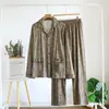 Pijama Estilo Novo 2026, Algodão Puro Primavera e Outono, Pode Ser Usado Fora, Cardigan Oversized de Manga Longa de Alta Qualidade, Conjunto 100% Algodão