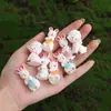Decoraciones de Micro-Paisaje de Resina Conejo Cordero Animal Muñeco Muñeco de Escritorio para Coche Pequeños Adornos Manualidades Accesorios