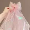 Pasador de Pelo para Niña Frozen Accesorios para el Cabello Niña Pequeña Elsa Princesa Pasador con Velito Lazo de Princesa Tocado de Gasa Flotante