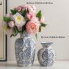 Vaso Cerâmico Azul e Branco de Porcelana Chinesa High-End Retrô para Entrada Decoração de Arranjo de Flores para Sala de Estar Ornamentos Flores Hidropônicas