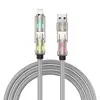 Cable de Datos de Carga Rápida Totalmente Compatible Tipo C de Silicona Líquida de 240W con Luz Respiratoria Cuatro en Uno