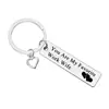 Llavero de acero inoxidable europeo y americano de Amazon, con grabado de letras, joyería larga, regalo de amor, letras en inglés